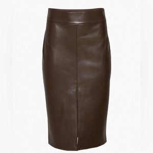Aritzia Pegu Rich Mocha Brown faux leather skirt NWT